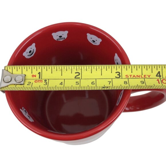Coca Cola Polar Bear Red White Coffee Mug Cup with Emojis on inside rim 14 oz - Picture 9 of 13